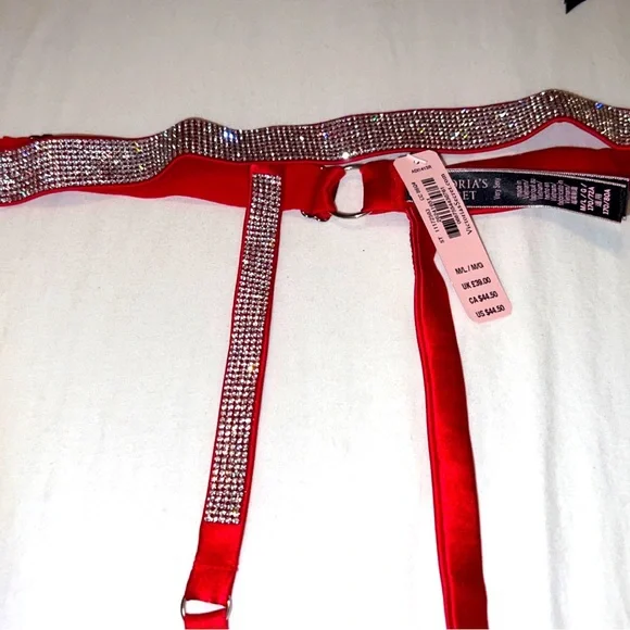 Bling Garter Belts Red and Black  (Victoria Secret) - Picture 4 of 6